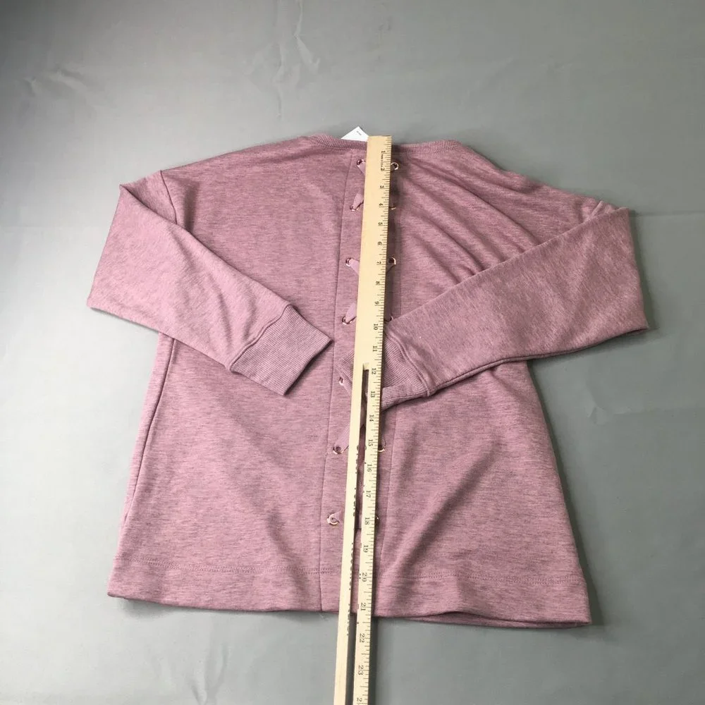 Justice Sweatshirt Girls 8 Pink Mauve Glitter Lace Up Back Relaxed Tunic